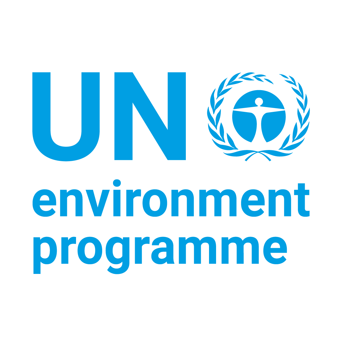 Logo of UNEP : a blue angel surrounded by laurel wreath