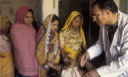 Doctor checking an infant patient